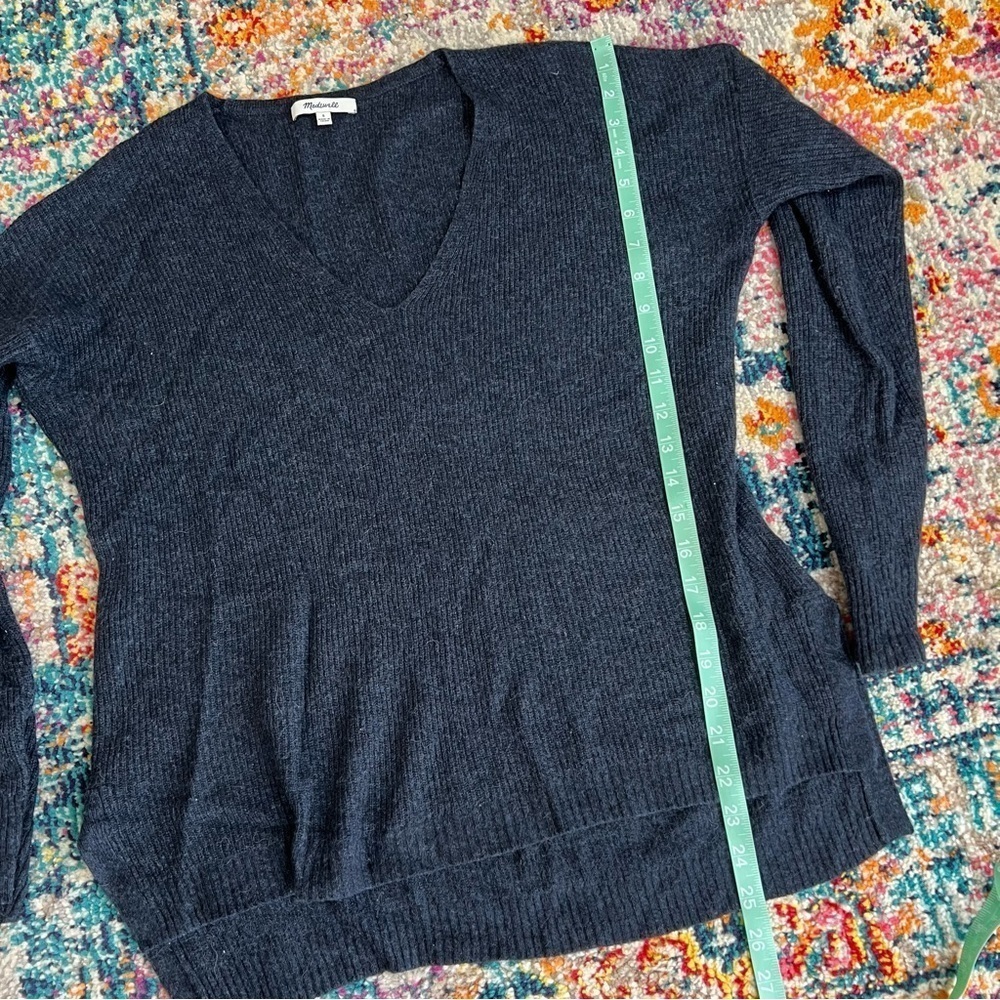 Madewell Warmlight‎ V-Neck Pullover Sweater, Navy, Size L - Picture 13 of 13